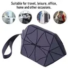 Glossy Geometric Striped Cosmetic Bag Foldable Storage Bag Portable Travel M WPD
