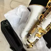 New Alto Saxophone White Painted Saxophone Professional Performance Instrument