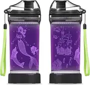 YuanDian Light Up Kids Water Bottle with 3D Mermaid Design- 14 OZ Tritan BPA Free Eco-Friendly - Cool Drinking Cups Gift School Kids Boy Girl Child Christmas Holiday