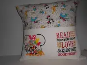 Mickey Mouse and friends Reading Pillow with book pocket.