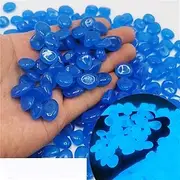 1200pcs Garden Pebbles Glow Stones Rocks Luminous Pebbles for Walkways Outdoor Decor, DIY Decorative Light Green for Garden, Potted Plant, Fish Tank (Color : Blue 3)