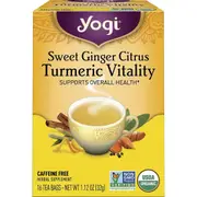 Yogi Tea Herbal Tea Bags Sweet Ginger Citrus Turmeric Vitality 16 Pack