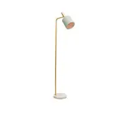 Denton Brass Green Floor Lamp