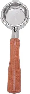 58mm Bottomless Portafilter Fit for Petrus, La Marzocco, Nuova Simonelli, Gemilai, Barsetto, Stainless Steel Universal 3 Ears Portafilter, Wooden Handle, Filter Basket, Puck