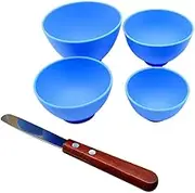 VIBURISH Lab Flexible Alginate Rubber Mixing Bowls Small/Medium/Large/Extra Large for Plaster and one Spatula (4)