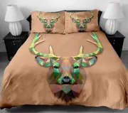 v5109 Bed Sheets 3PCS Elk Twin Full Bedding Set Animal Print Duvet Cover set Bed Sheets IU5109