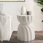Side Table for Living Room Coffee End Table Terrazzo Hourglass Concrete Stool St