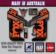FOX RHYTHM 34 STYLE Fork Decals Stickers Orange fade /Grey /black Laminated KIT