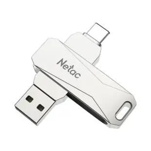 【Netac】64GB 全金屬 TypeC/USB3.0 OTG 雙用隨身碟(台灣公司貨 原廠5年保固)