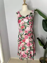Alannah Hill “The Wild Bunch” Pink Floral Print Pencil Dress Women’s Sz 12 -BNwT