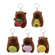 Lovely Capybara Cartoon Plush Key Holder Plush Animal Backpack Hanging