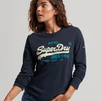 在飛比找Yahoo奇摩購物中心優惠-SUPERDRY 女裝 長袖T恤 Vintage Logo 