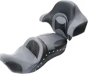 Black Gray Driver Passenger Seat Backrest Compatible With Harley Street Glide 2014-2021 Replacement Repair Part