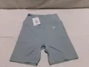 G219 GYMSHARK Pocket Shorts Salt Blue Womens Size Small