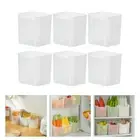 6pcs Matte Clear Plastic Freezer Organizer Refrigerator Side Box