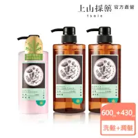 在飛比找momo購物網優惠-【tsaio 上山採藥】艾草洗髮露600ml*2+艾草潤髮乳