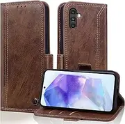 Case for Samsung Galaxy A55 5G Wallet Case Cover, Samsung A55 Phone Case Shockproof Durable PU Leather Flip Cover with Card Holder A55 Samsung Case Anti-Theft Brush Protective Case A55 Cover - Brown