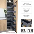 Nero Open Out Pantry - Dark Grey Baskets - 600mm Wide Cupboard - 1700mm Height