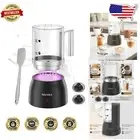 Detachable Milk Frother & Steamer with 17oz Glass Jug - Modern Kitchen Essential