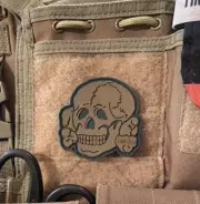 Tactical PVC Patch Skull Emblem Military VeIcro Badge - Army Morale Patch