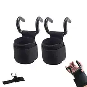 Wrist Support Lifting Hook Straps – Secure Grip Reinforced Hooks with Padded Wraps for Weightlifting, Gym, and Fitness Workouts(BlackX2)