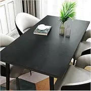 Rectangular Leather Table Cloth Wipeable Tablecloth Large Faux Leather Dinner Table Protector Pad Oilproof Heat Vinyl Fitted Rectangle Thick 2 mm Table Mat (60×60 cm,Gray) (Color : Black, Size : 90x