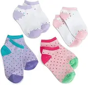 [Jefferies Socks] Big Girls' Dot Low Cut (Pack of 4) - Multi