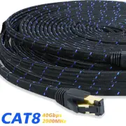 CAT8 Ethernet Cable SFTP Shielded Network LAN Patch RJ45 40Gbps 2000Mhz 26AWG