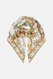 LARGE CRYSTALLED SILK SQUARE SCARF DRESSING ROOM DRAMA