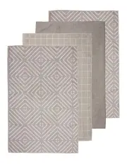 [Ladelle] Benton Microfibre Kitchen Towel 4 Pack in Taupe