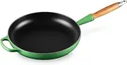 [Le Creuset] Signature Cast Iron Frying Pan with Wooden Handle 28cm Bamboo, 20258284080422