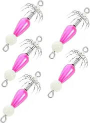 5Pcs Glow The Dark Luminous Fishing Hooks Kit for Sea Fishing Convenient Angling Hook for Octopus Fishing with High Capture Success Rate