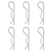 6 Pcs Hitch Pin Clip, 6mm x 120mm Carbon Steel Retaining R Clip Pin, Silver