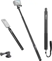 Selfie Stick for INSTA360 Action Camera for Gopro Vlogging Video Shooting Extension Pole w 1/4" Convert Adapter, Compatible with GoPro Hero 11 10 9 8 7 6 Max, INSTA360 ONE X R Action Cam Extension Rod