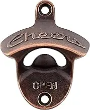 Luwanburg Old Style Bottle Opener Wall Mounted Beer Cap Opener Cheers Gift, Antique Copper Mountable Soda Bottle Top Opener for Wood Table Cooler Board