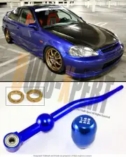 FOR 1988-2000 HONDA CIVIC BLUE DUAL BEND SHORT THROW SHIFTER + SHIFT KNOB (for: Honda)