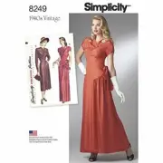 Simplicity Sewing Pattern 8249 Misses Vintage Gown & Dress Size 6-14 H5