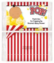 About to Pop Hispanic - Personalized Baby Shower Popcorn Wrappers - Set of 12