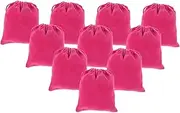 [Healeved] 10pcs Flannel Pouch Pocket Jewelry Small Cloth Bags Velvet Jewelry Pouches Drawstring Bags for Women Event Party Supplies Rosy Flannel