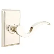 Emtek Cortina Door Lever Passage Set Rectangular Rosette Polished Nickel