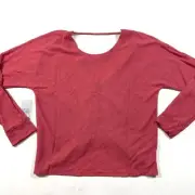 New Splendid Open Back Reversible Sweater Top Size Medium Berry