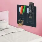 Bedside Shelf Organizer,Stick On Adhesive Wall Small, Vertical Type/Black