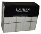 RALPH LAUREN Allie Stripe KING SHEET 4PC SET NEW COTTON Cream Flax $220