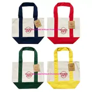 Trader Joes Mini Canvas Tote Bag Set of 4 Reusable Shopper