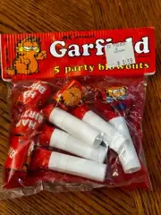 Garfield Carrousel Noise Makers Party Blowouts VTG NOS ~1980s Clover Price Tag