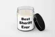 Best Sheriff Ever Candle - Soy Wax Candle - Hand Poured Candle