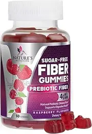 Fiber Gummies for Adults Sugar Free - Natural Dietary Fiber Supplement Supports Digestive Health & Regularity Support with Corn - Yummy Strawberry Flavor Gummy - 60 Gummies