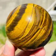 361g Natural Gold Tiger's Eye Stone Quartz Crystal Sphere Specimen Reiki