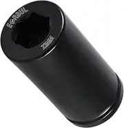 22mm Harmonic Balancer Socket 1/2" Drive Metric 6 Point Impact Socket Heavy-Duty Deep Well Crank Bolt Socket Crank Bolt Removal Tool Compatible with BMW Dodge Ford Jeep Kia Lexus Toyota Engines