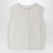 [Bonpoint] White Jobolene vest 14 Y White
